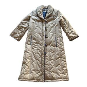 Vintage Coat Womens Size 7 Puffer Rain Dress Length Outerwear Retro 80s